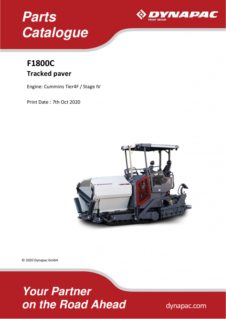 Dynapac F1800C - Master Parts Catalogue - 2017 4812013988_910_2017 manual PDF Download