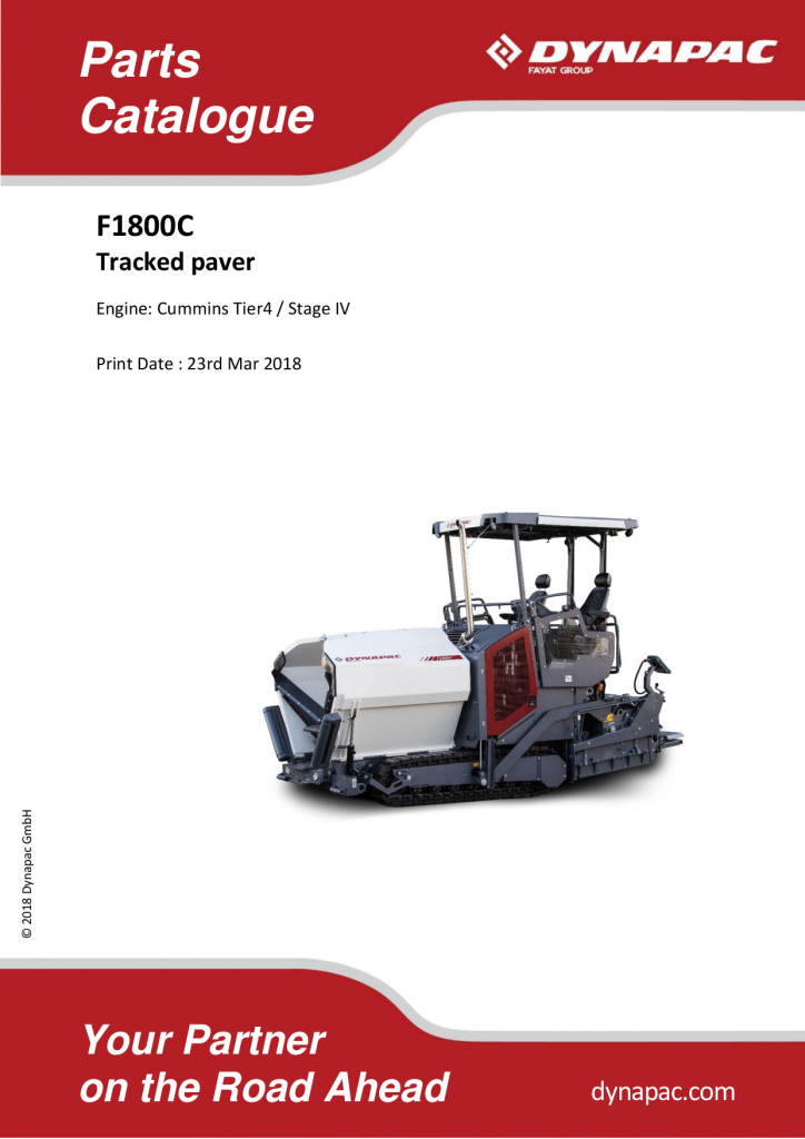 Dynapac F1800C - Master Parts Catalogue 4812013988-910 manual PDF Download