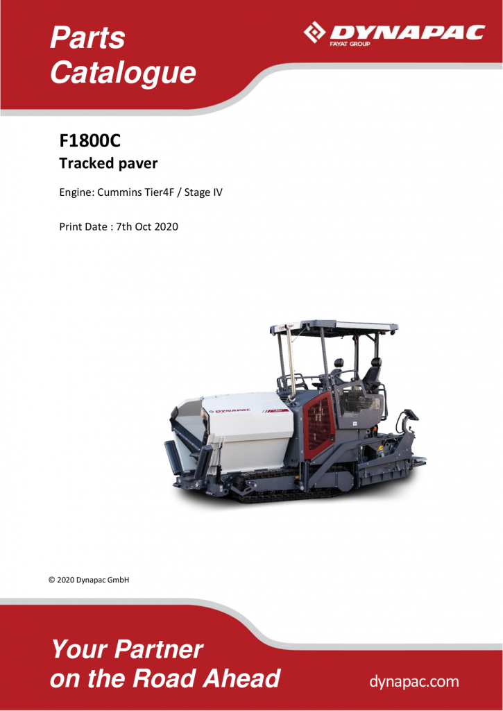 Dynapac F1800C - Master Parts Catalogue 4812013988_910 manual PDF Download