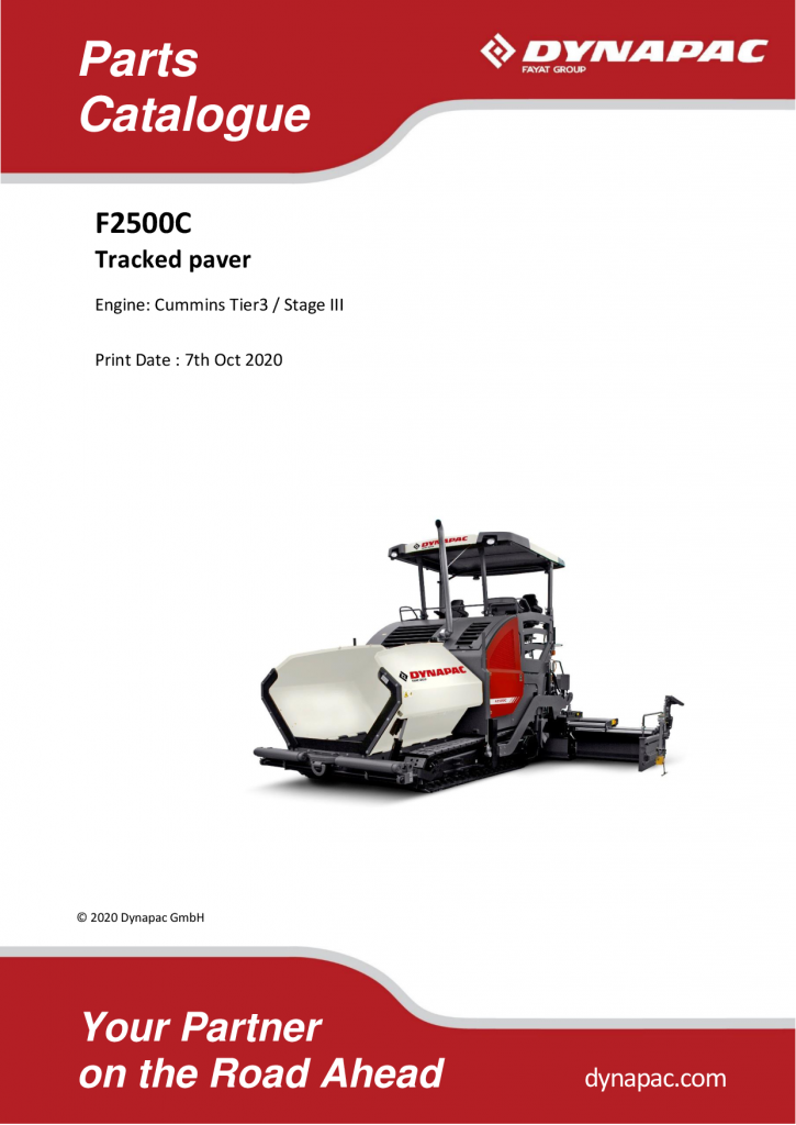 Dynapac F2500C - Master Parts Catalogue - 2019 4812071869_890_2019 manual PDF Download