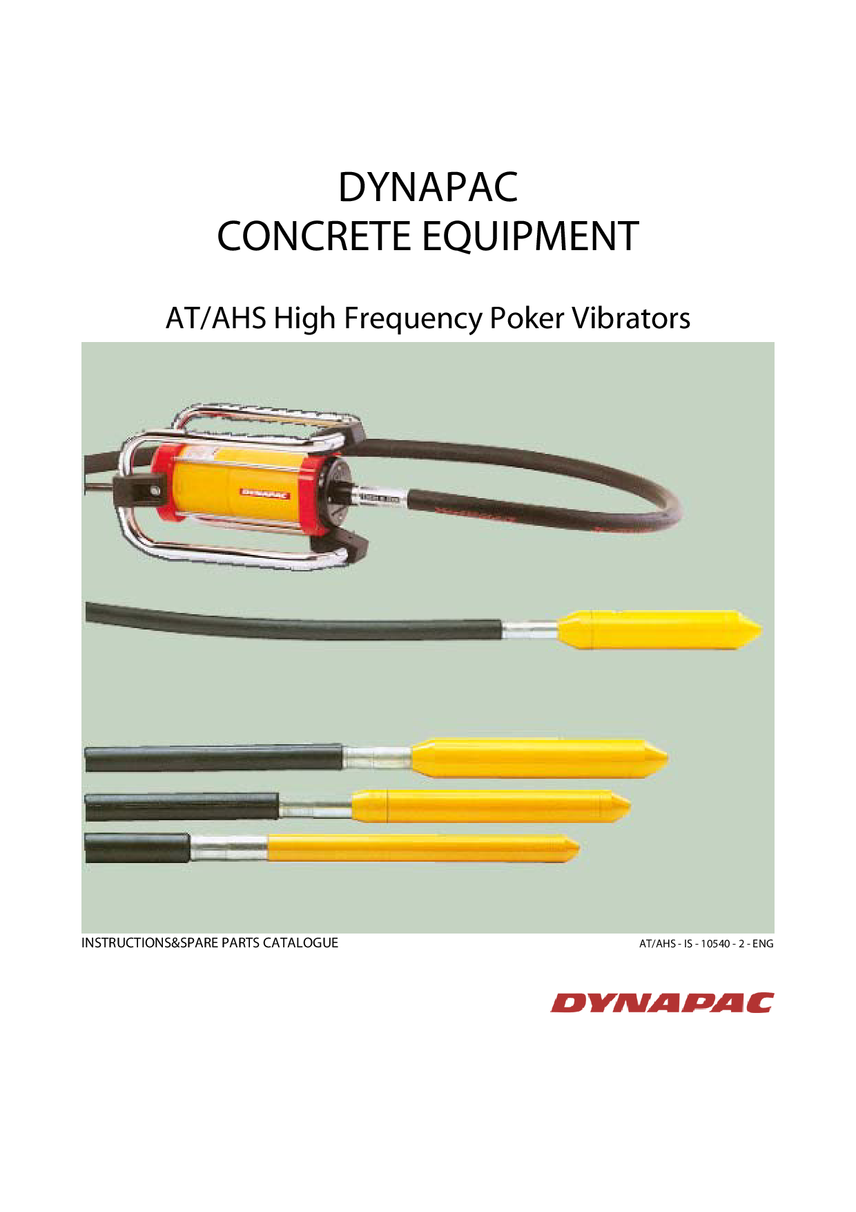 Dynapac Instructions manual, AT poker vibrators & AH drive units IATAHEN manual PDF Download