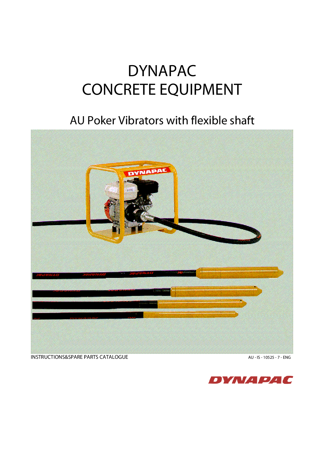 Dynapac Instructions manual, AU poker vibrators with flexible shaft IAUEN manual PDF Download