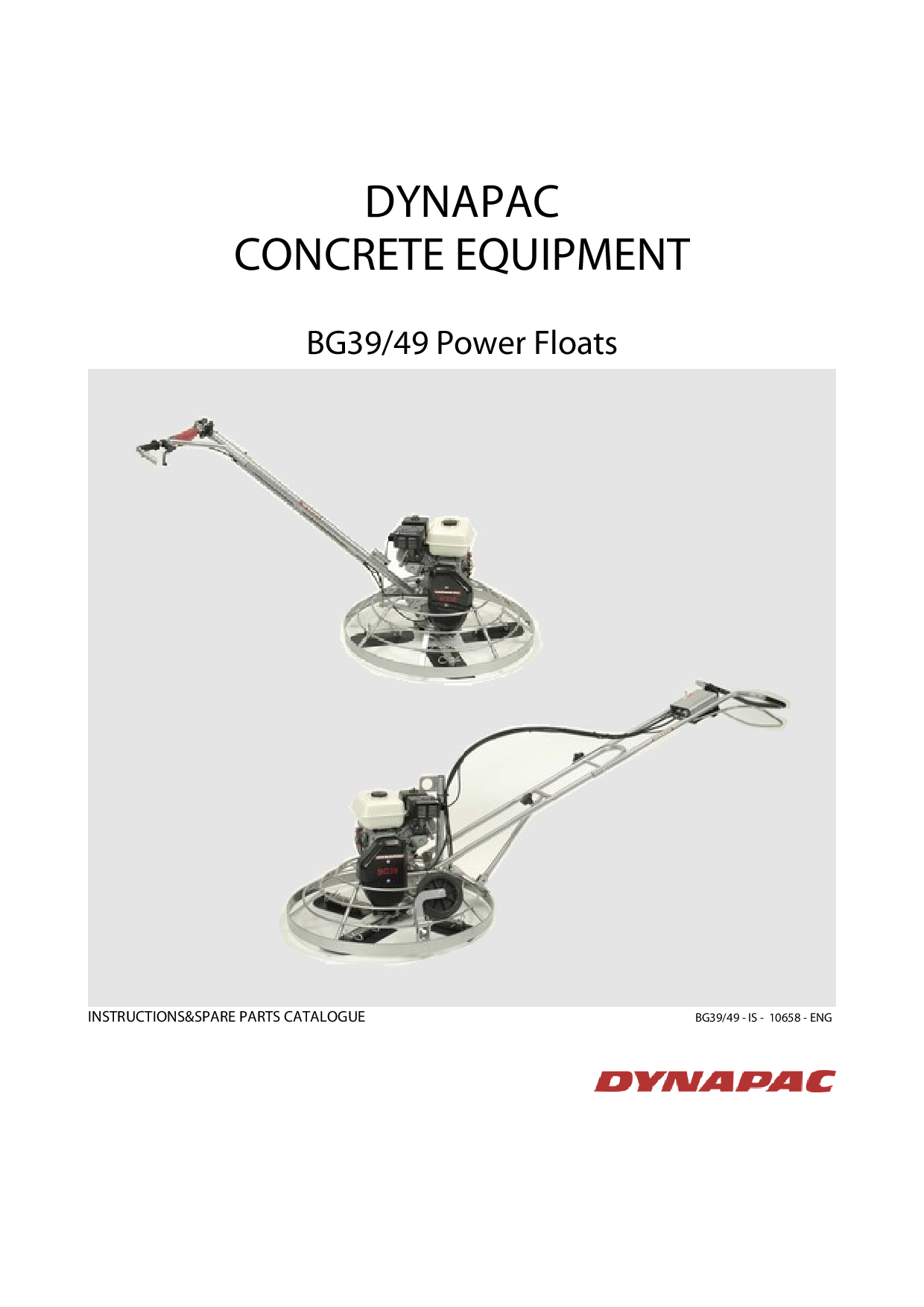Dynapac Instructions manual, BG39 BG49 IBG39_49EN manual PDF Download