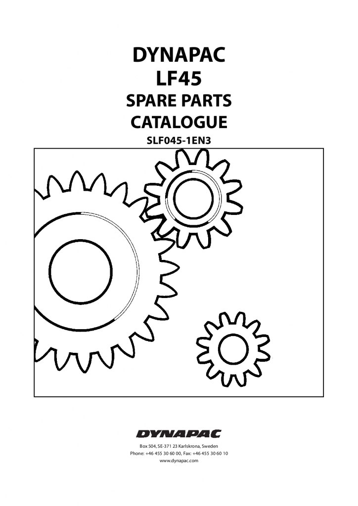 Dynapac LF45 - Spare Parts Catalogue SLF045-1EN manual PDF Download