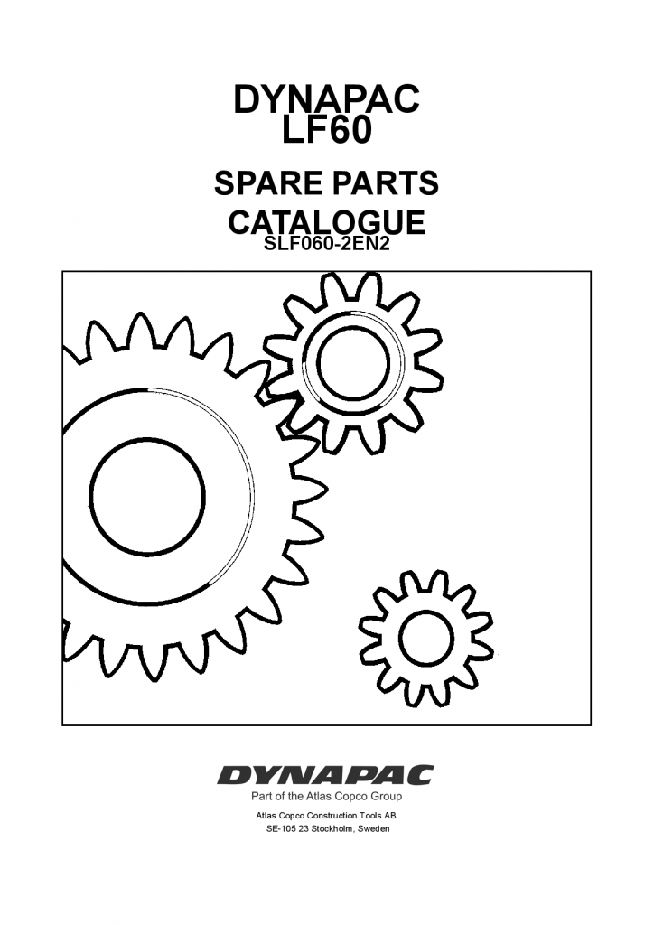 Dynapac LF60 - Spare Parts Catalogue SLF060-2EN manual PDF Download
