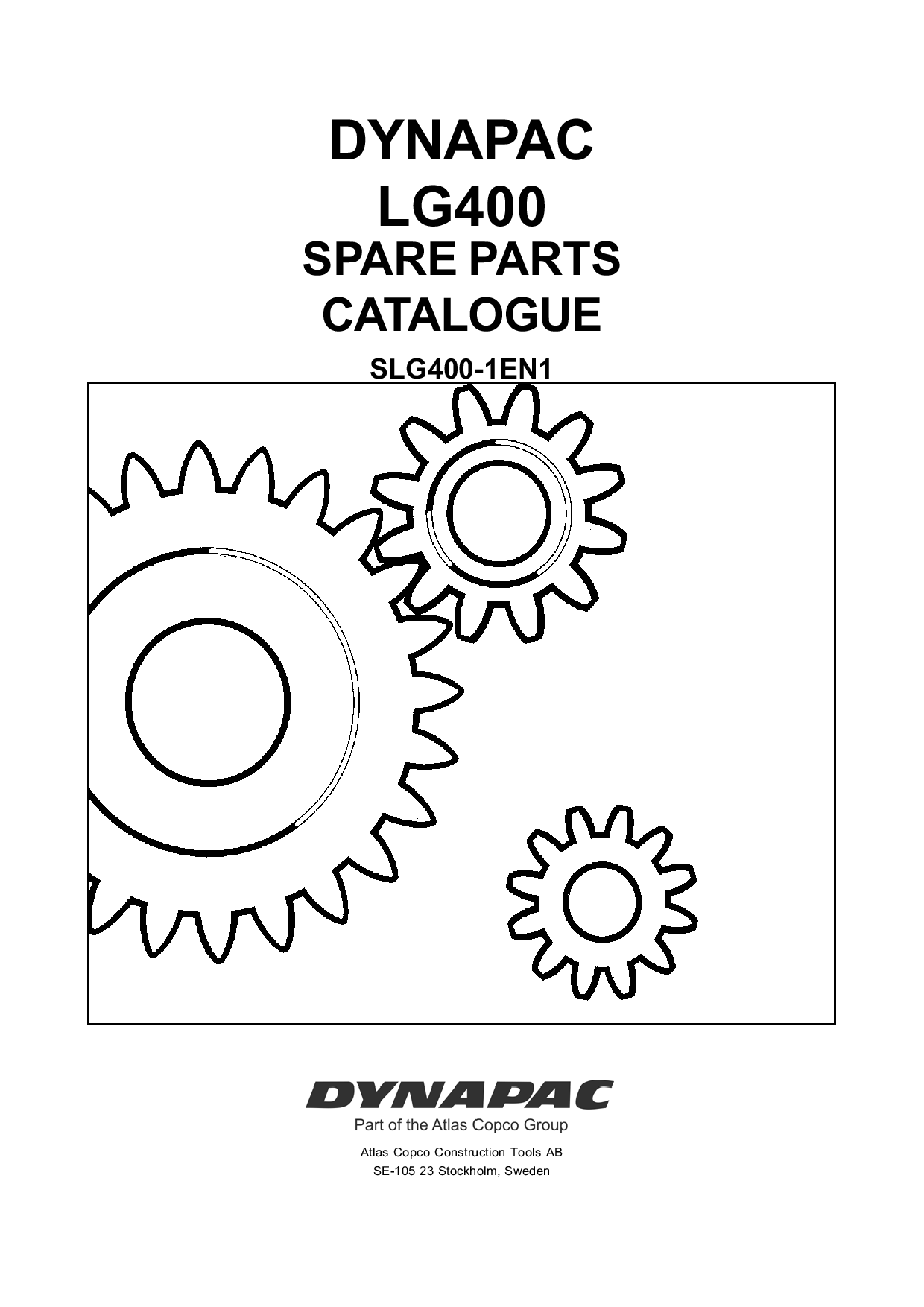 Dynapac LG400 - Spare Parts Catalogue SLG400-1EN manual PDF Download