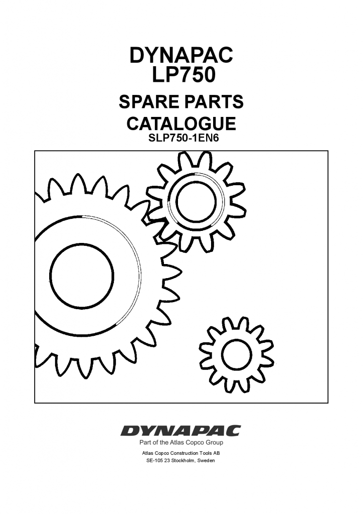 Dynapac LP750H - Spare Parts Catalogue SLP750-1EN manual PDF Download