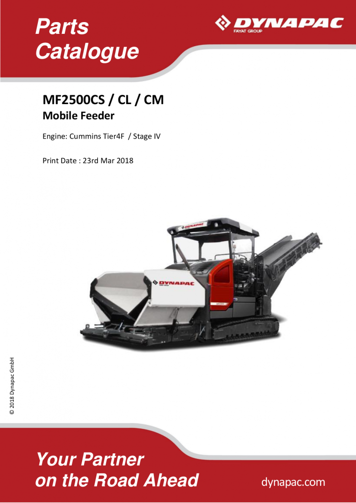 Dynapac MF2500CS CL CM - Master Parts Catalogue 4812023731_703-704 manual PDF Download