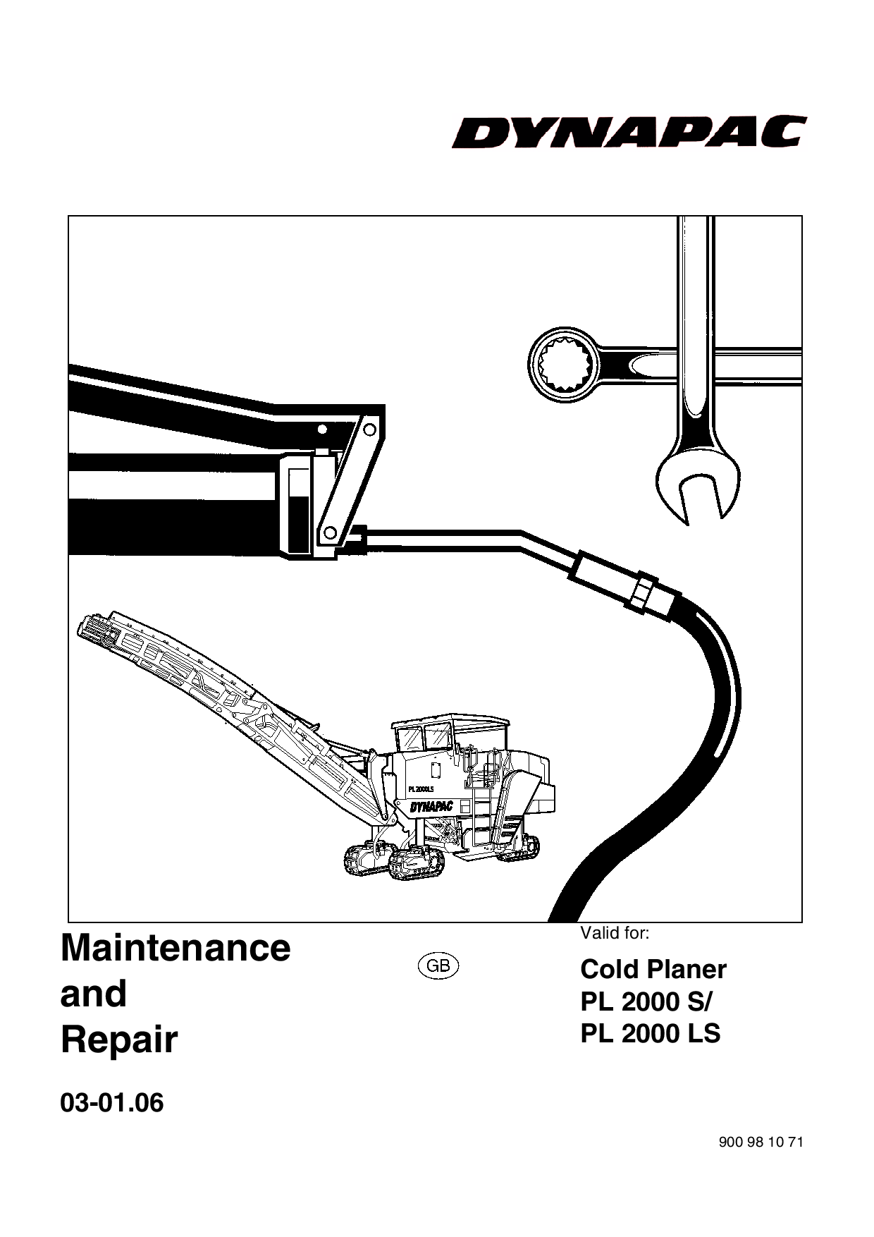 Dynapac Maintenance & Repair PL2000LS 900981071EN manual PDF Download