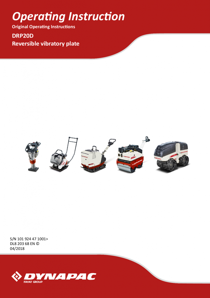 Dynapac Operation Manual DRP20D DL820368EN OMM_DL820368EN manual PDF Download