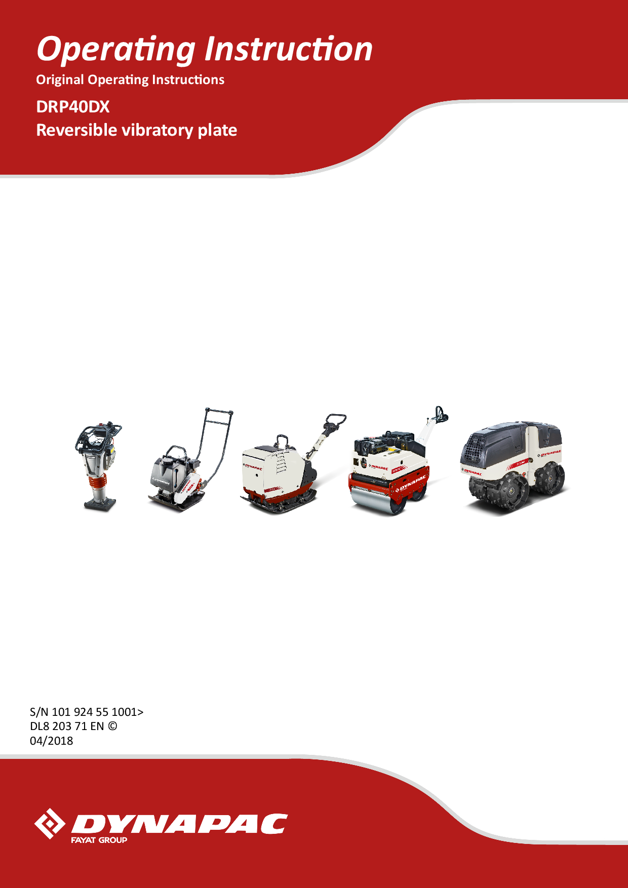 Dynapac Operation Manual DRP40DX DL820371EN OMM_DL820371EN manual PDF Download