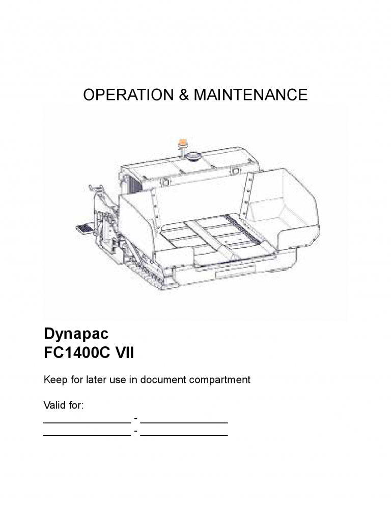 Dynapac Operation Manual - FC1400C - EN OMM_FC1400C_EN manual PDF Download