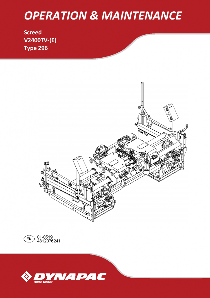 Dynapac Operation Manual - V2400TV-(E) - EN OMM_4812076241EN manual PDF Download