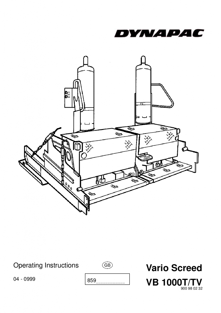 Dynapac Operation & maintenance manual VB 1000T TV 900980232EN manual PDF Download