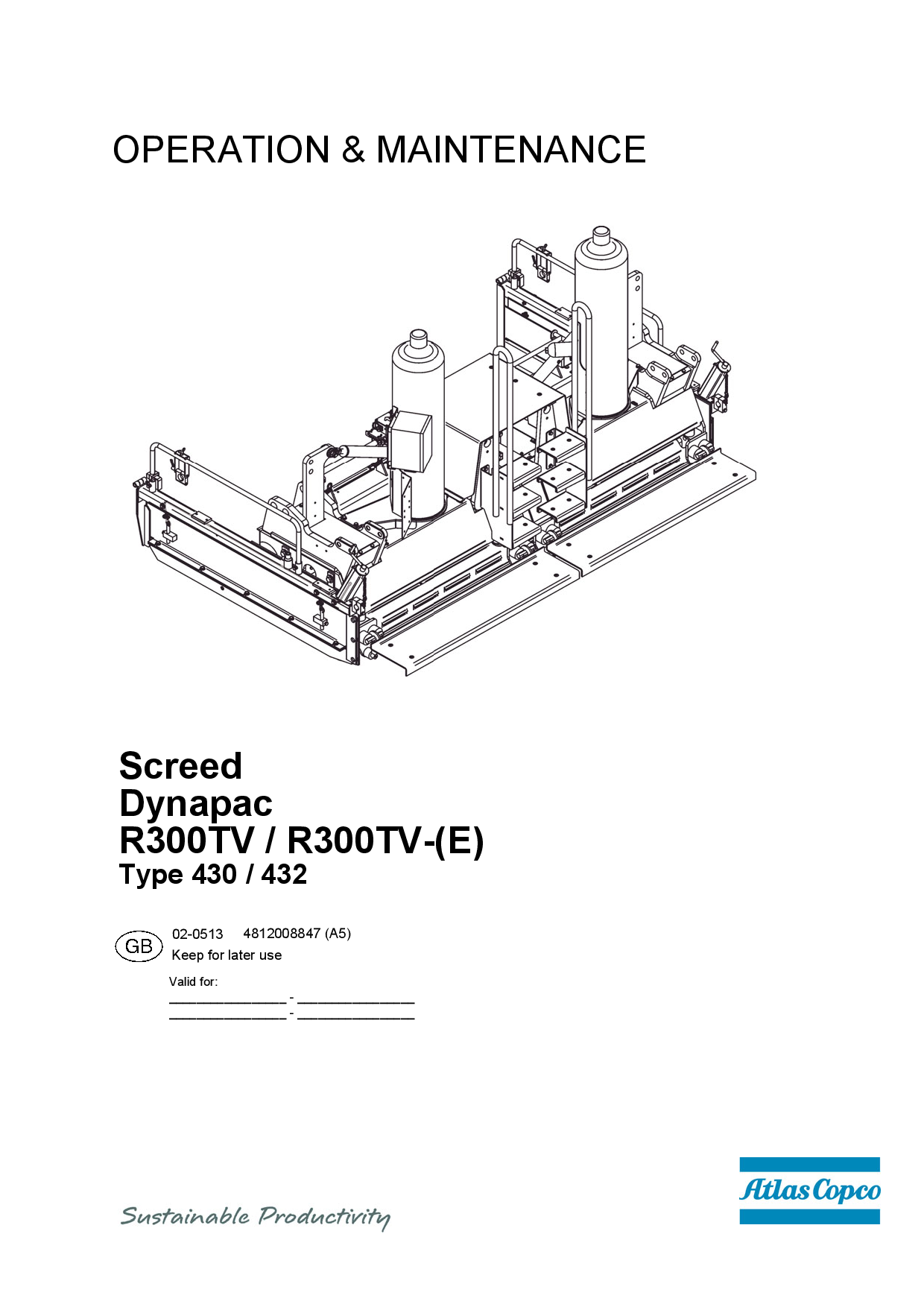 Dynapac R300TV R300TV (E) - Operation & maintenance manual (EN) 4812008847 manual PDF Download