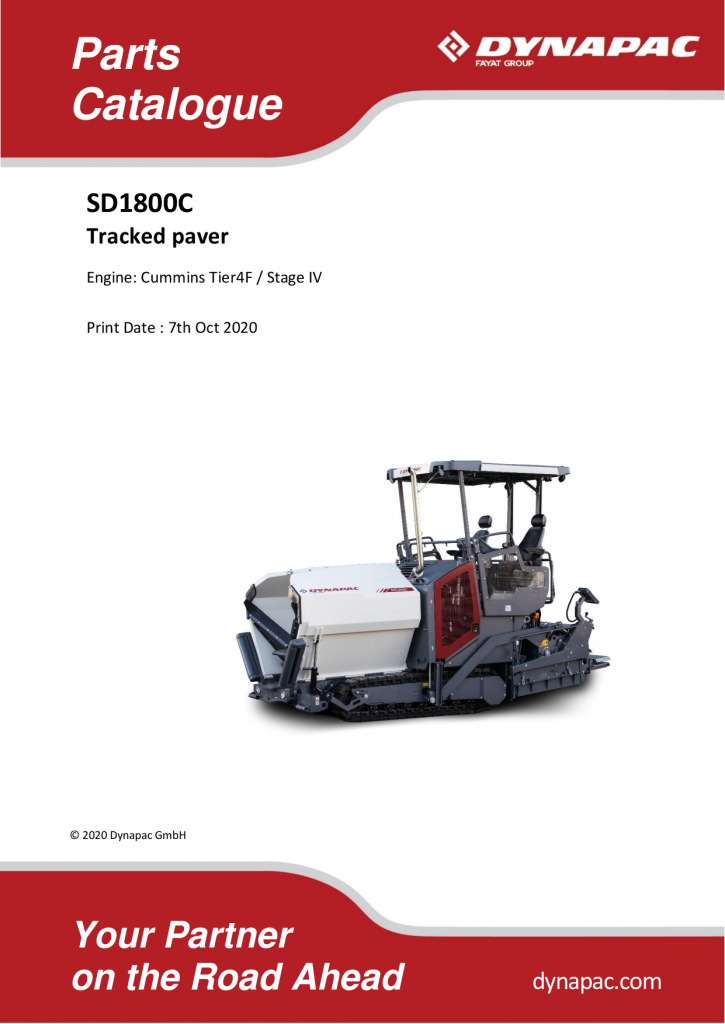 Dynapac SD1800C - Master Parts Catalogue - 2017 4812013989_911_2017 manual PDF Download