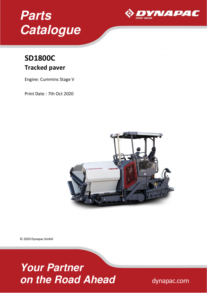 Dynapac SD1800C - Master Parts Catalogue - 2020 4812013989_911_2020 manual PDF Download