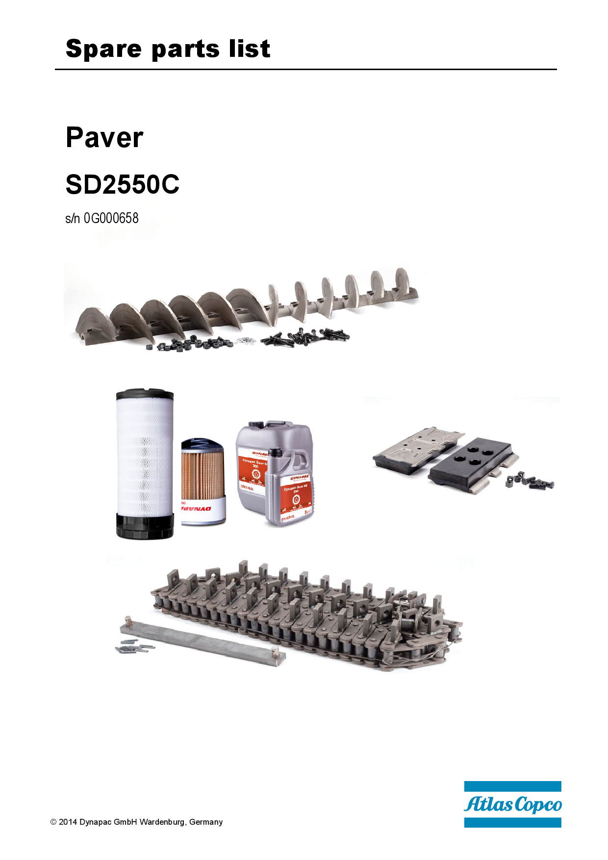 Dynapac SD2550C - 0G000658 - Spare parts catalogue 0G000658 manual PDF Download