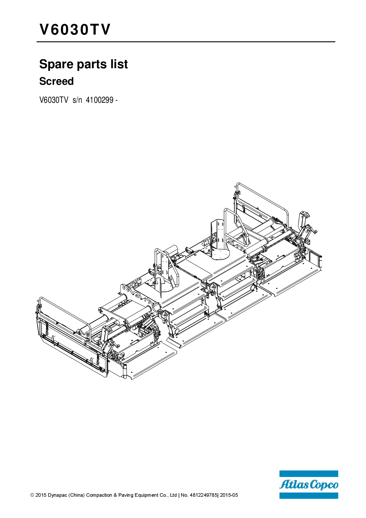 Dynapac V6030TV - Spare Part Catalogue 4812249785 manual PDF Download