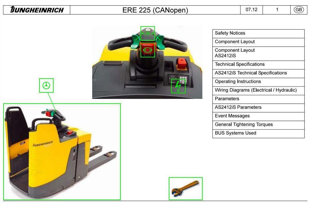 Jungheinrich ERE 225 (from 10.2007) Electric stacker Workshop Service Manual