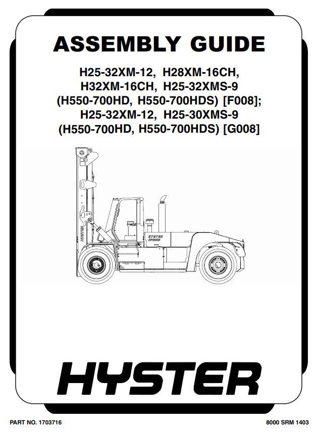 Hyster H25/28/30/32XM-12, H25/30/32XMS-9, H28/32XM-16CH Forklift Truck G008 Ser. Service Manual (EU)