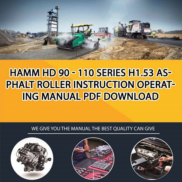 Hamm HD 90 - 110 series H1.53 Asphalt roller Instruction operating manual PDF Download