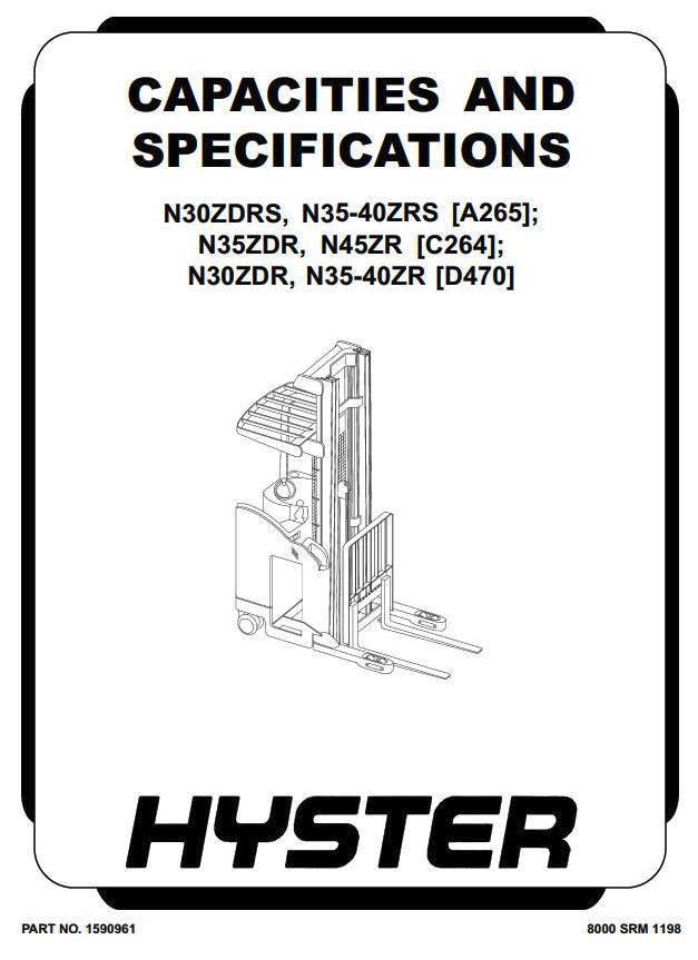 Hyster N35ZDR, N45ZR Electric Reach Truck C264 Series Workshop Service Manual