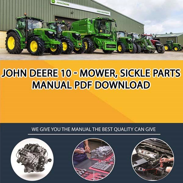 John Deere 10 - Mower, Sickle Parts Manual Pdf Download