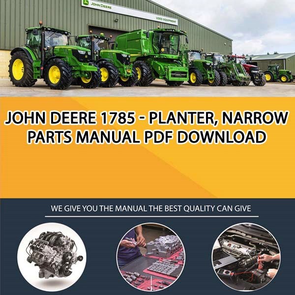 John Deere 1785 - Planter, Narrow Parts Manual Pdf Download