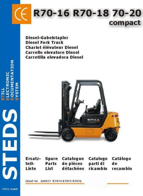 Still R70-16, R70-18, R70-20 Compact Diesel Forklift Truck Series R7074, R7075, R7076 Parts Manual