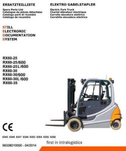 Still RX60-25, RX60-30, RX60-35 Electric Forklift Truck Ser.6345-6348, 6353-6356 Spare Parts Manual