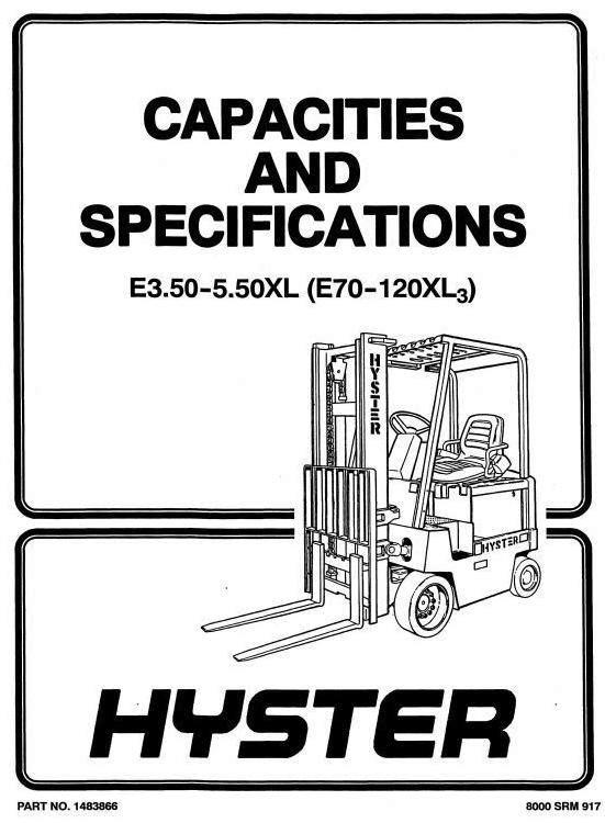 Hyster E70XL3, E80XL3, E100XL3, E100XL3S, E120XL3 Electric Forklift Truck C098 Series Service Manual