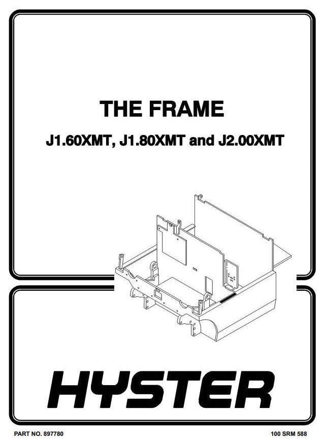 Hyster J1.60XMT, J1.80XMT, J2.00XMT Electric Forklift Truck D160 Series Workshop Service Manual (EU)