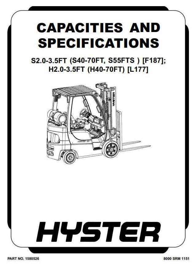 Hyster H2.0FT, H2.5FT, H3.0FT, H3.5FT Forklift Truck L177 Series Workshop Service Manual (Europe)