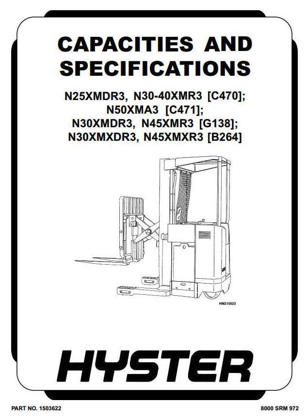 Hyster N50XMA3 Electric Reach Truck C471 Series Workshop Service Repair Manual