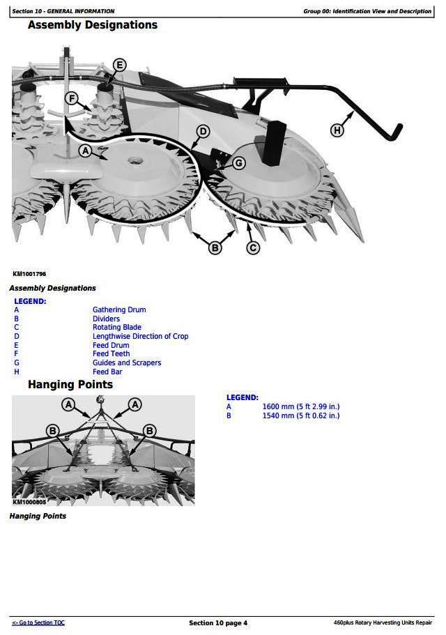 John Deere 460plus Hay and Forage Rotary Harvesting Units Service Repair Technical Manual (TM405519)