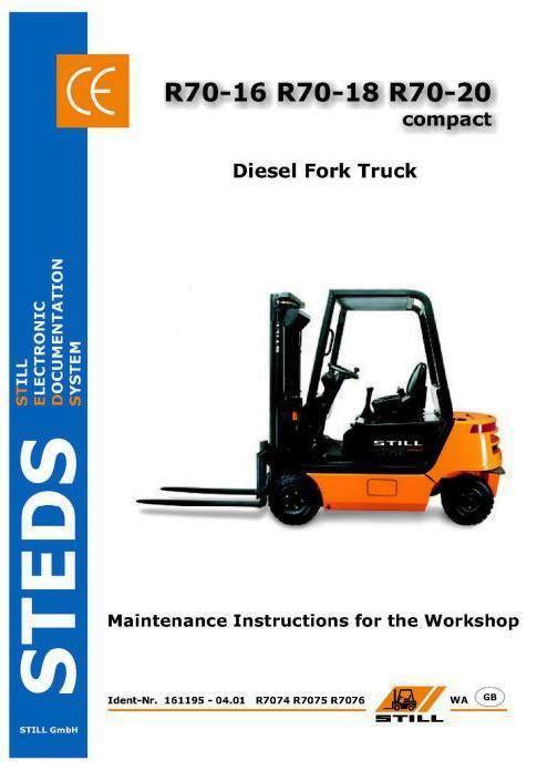Still R70-16, R70-18, R70-20 Compact Forklift Truck Series R7074, R7075, R7076 Operating Instruction