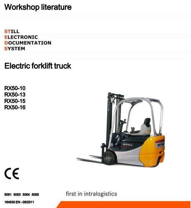 Still RX50-10, RX50-13, RX50-15, RX50-16 Forklift Truck series 5051/53/54/55 Workshop Service Manual
