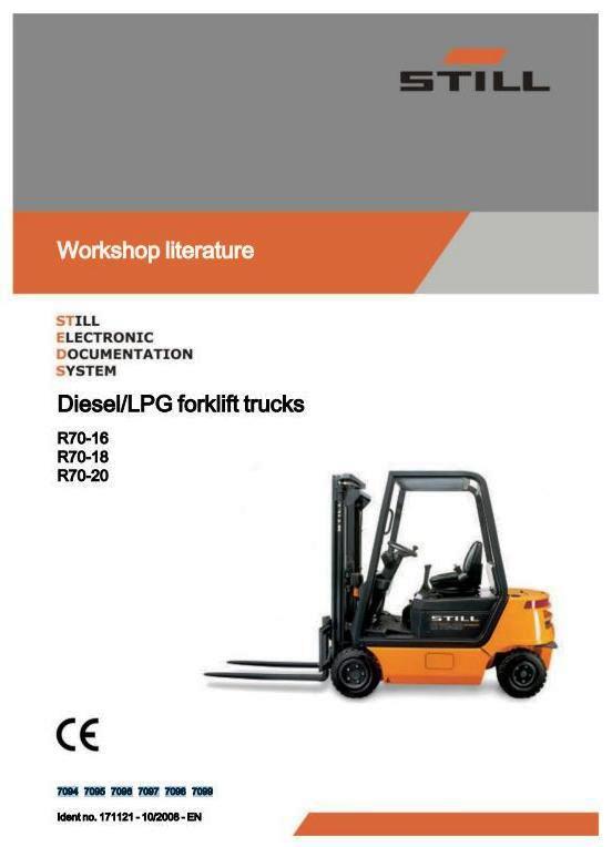 Still R70-16, R70-18, R70-20 Diesel & LPG Forklift Trucks Series R7094-R7099 Workshop Service Manual