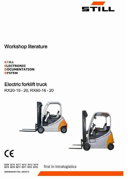 Still RX20-15, RX20-16, RX20-18, RX20-20, RX60-16, RX60-18, RX60-20 Forklift Truck Workshop Manual
