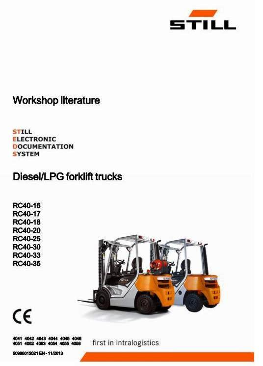 Still RC40-16, RC40-17, RC40-18, RC40-20, RC40-25, RC40-30, RC40-33,RC40-35 Forklift Workshop Manual