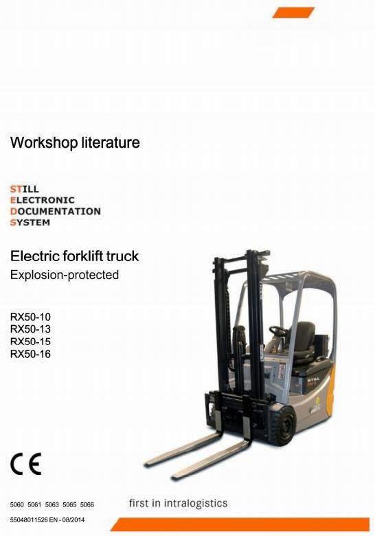 Still RX50-10 RX50-13 RX50-15 RX50-16 Ex.Pr. Forklift Truck ser.5060,-61,-63,-65,-66 Workshop Manual
