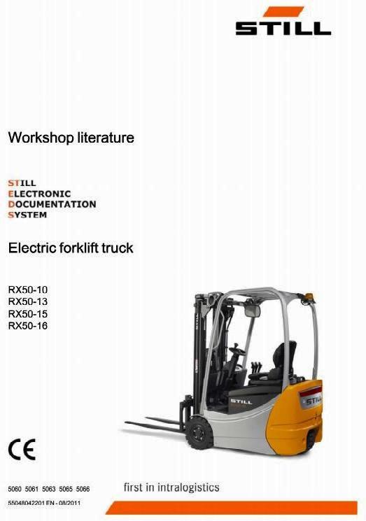 Still RX50-10, RX50-13, RX50-15, RX50-16 Forklift Truck Series 5060-5066 Workshop Service Manual