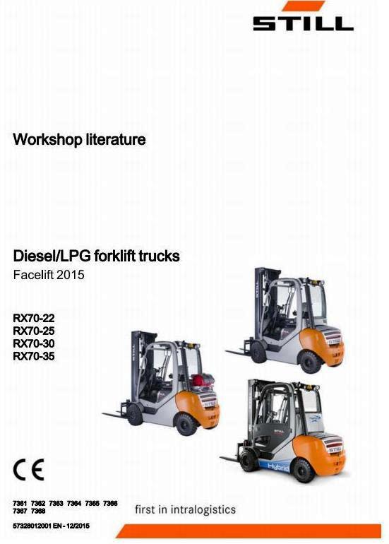 Still RX70-22 RX70-25 RX70-30 RX70-35 DFG/TFG Forklift Truck Ser.7361-7368 Workshop Service Manual