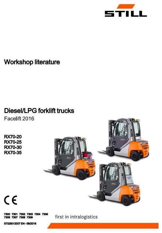 Still RX70-20, RX70-25, RX70-30, RX70-35 Forklift Truck Series 7300-7309 Workshop Service Manual