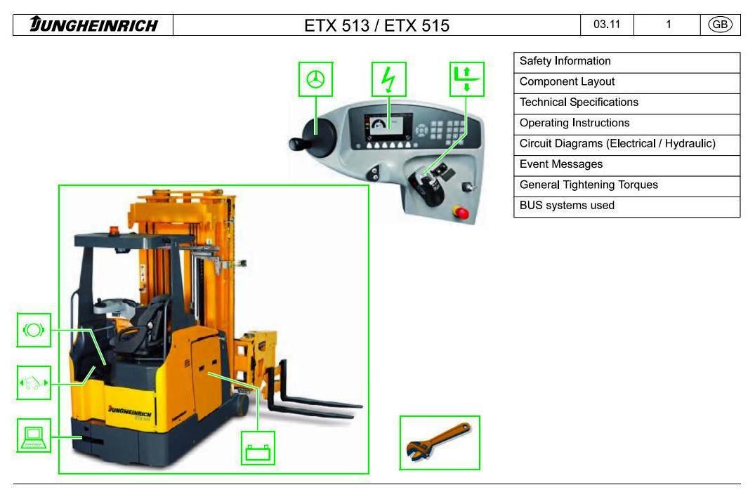 Jungheinrich ETX 513, ETX 515 (from 03.2011) Electric stacker Workshop Service Manual