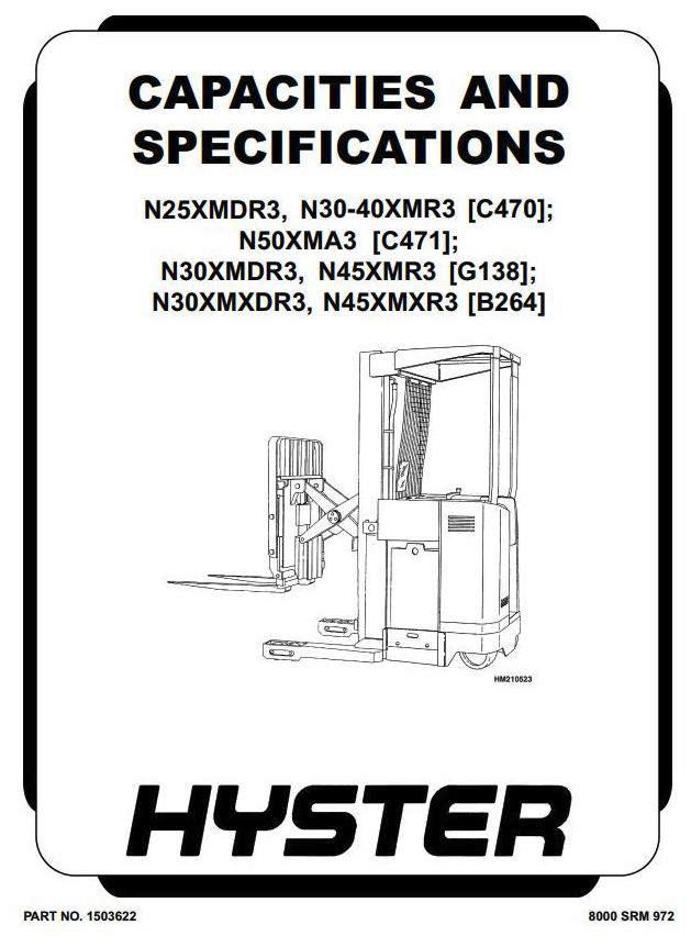 Hyster N30XMXDR3, N45XMXR3 Electric Reach Truck B264 Series Workshop Service Manual
