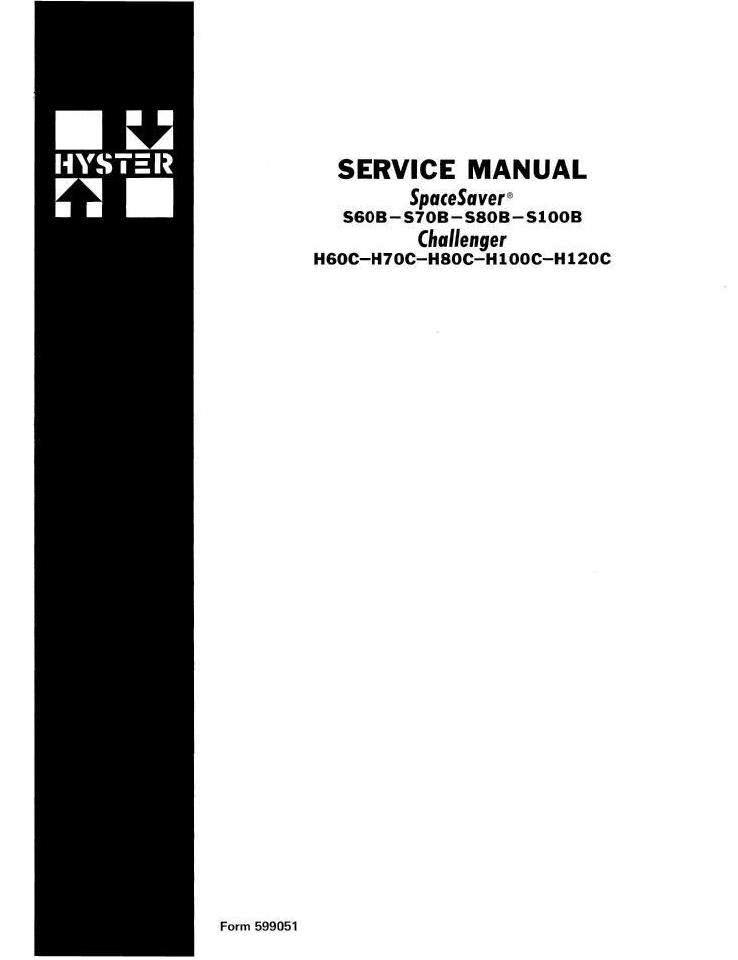 Hyster H60C, H70C, H80C, H90C Forklift Truck C005 Series Workshop Service Manual (Europe)