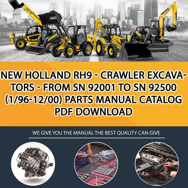New Holland Rh9 - Crawler Excavators - From Sn 92001 To Sn 92500 (1/96-12/00) Parts manual catalog PDF Download