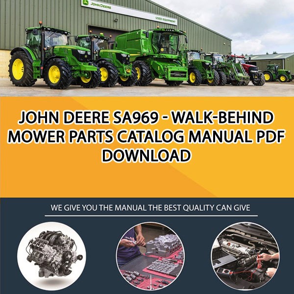 John Deere Sa969 - Walk-Behind Mower Parts Catalog Manual Pdf Download